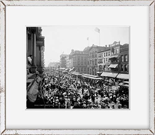 תמונות אינסופיות צילום: קהל יום העבודה | רחוב ראשי | באפלו, ניו יורק | 1900 | רביית צילום היסטורית